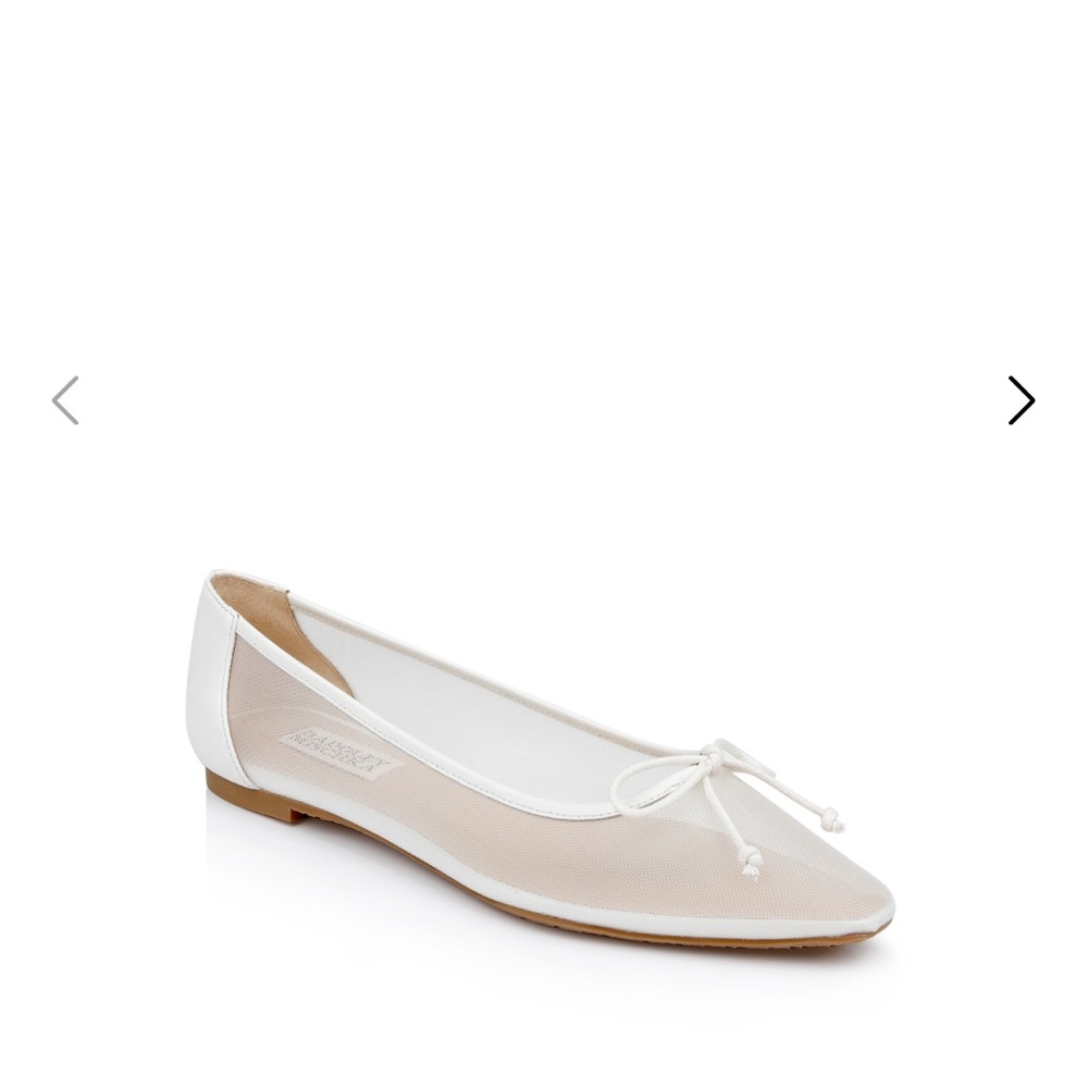Badgley Mischka Cam Pointed Toe Leather Flats with Bow